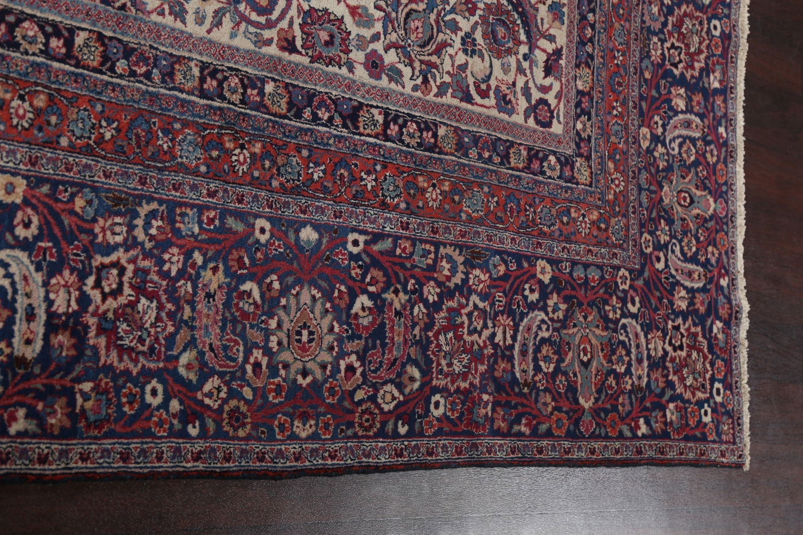 Pre-1900 Antique Vegetable Dye Mashad Persian Square Rug 12x12 - 17