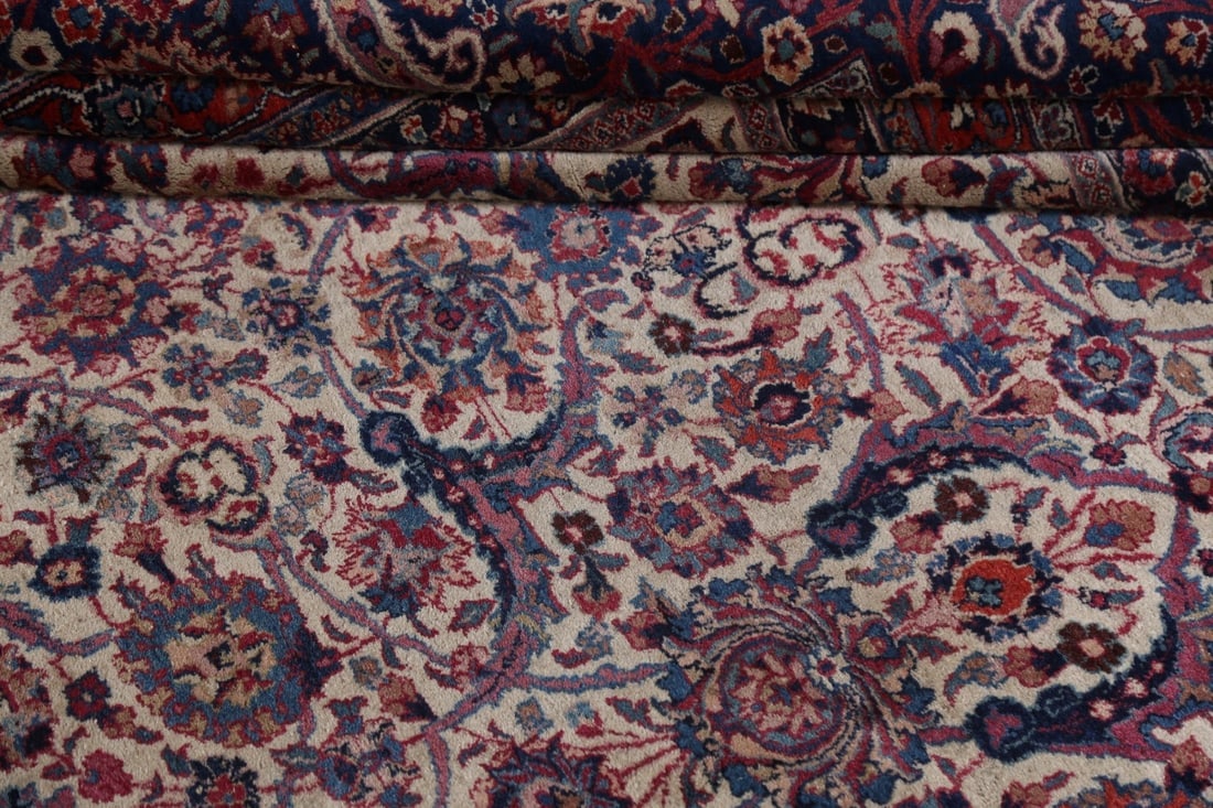 Pre-1900 Antique Vegetable Dye Mashad Persian Square Rug 12x12 - 20