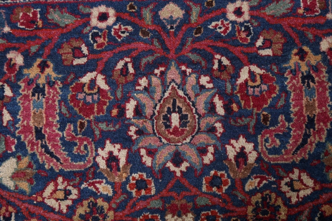 Pre-1900 Antique Vegetable Dye Mashad Persian Square Rug 12x12 - 9