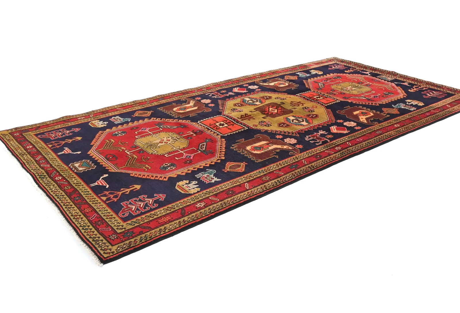 Vintage Purple Tribal 5X10 Meshkin Persian Runner Rug - 3