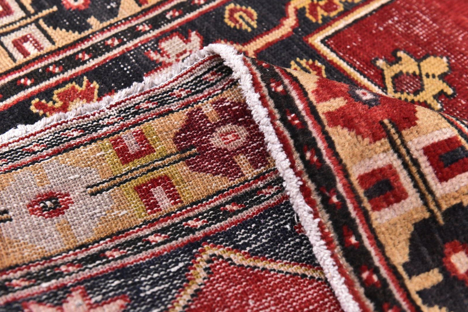 4'0'' x 8'1'' Handmade Vintage Wool Rug - 1895 - 11