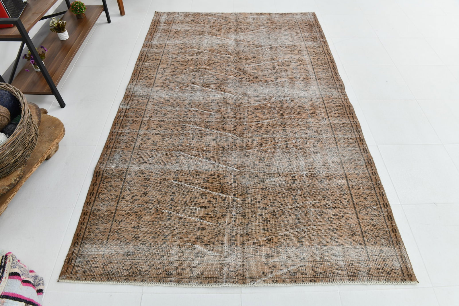 4'11'' x 8'0'' Vintage Wool Runner Rug - 18764 - 5