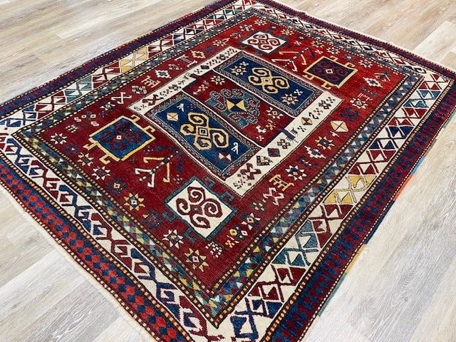 Dated Antique Kazak Caucasian Rug-5143 - 7
