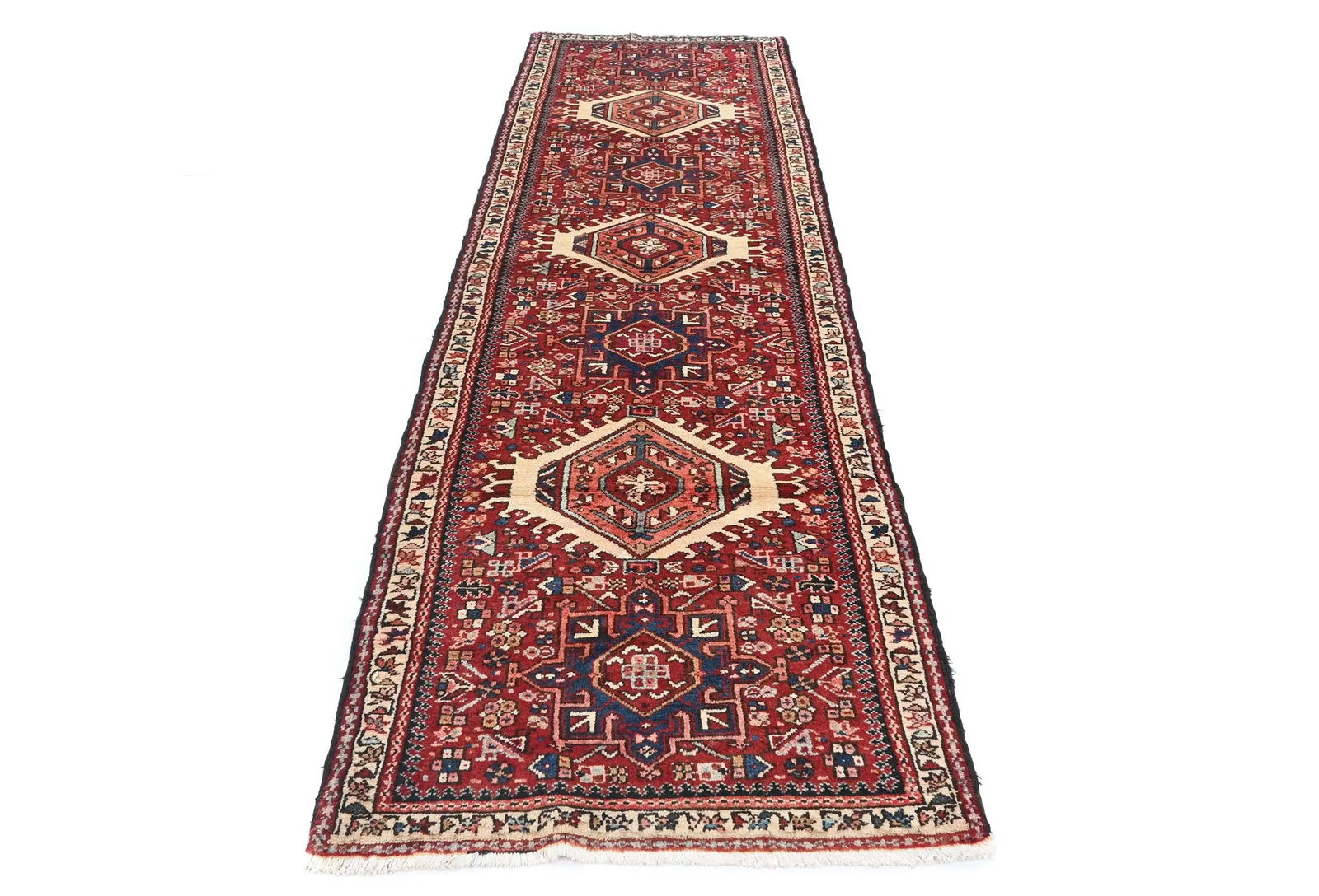 Vintage Red Tribal 3X10 Karajeh Persian Runner Rug - 2