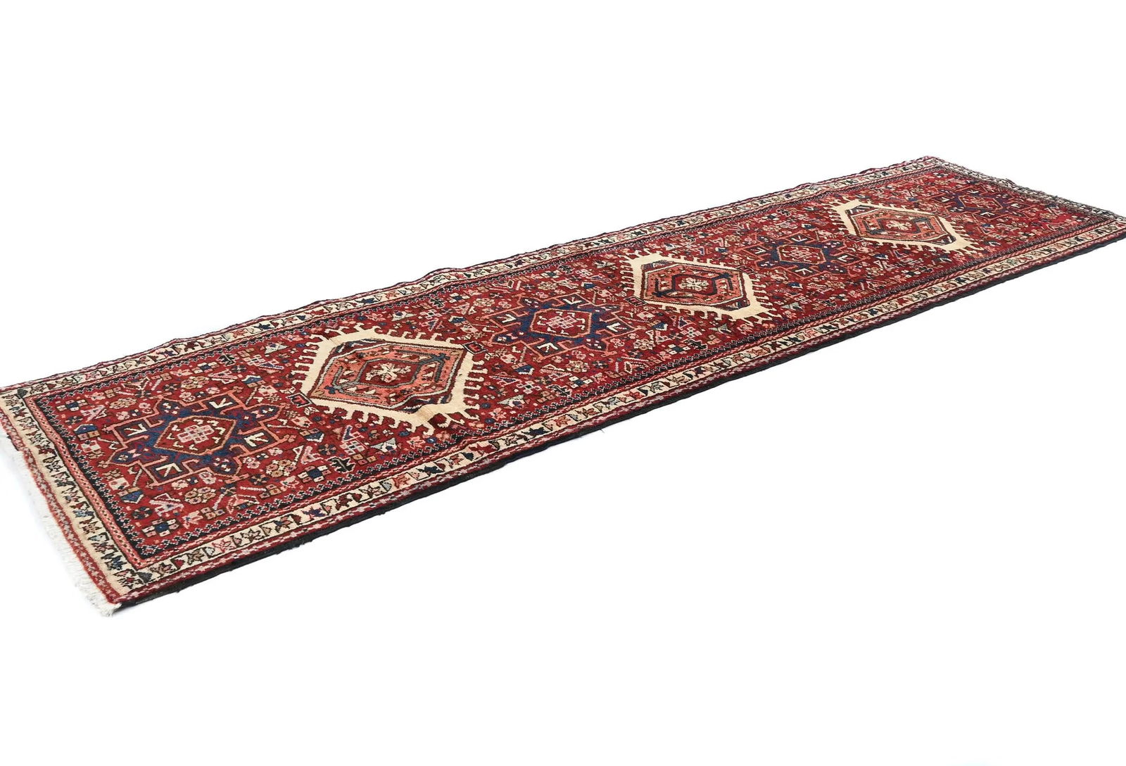 Vintage Red Tribal 3X10 Karajeh Persian Runner Rug - 3