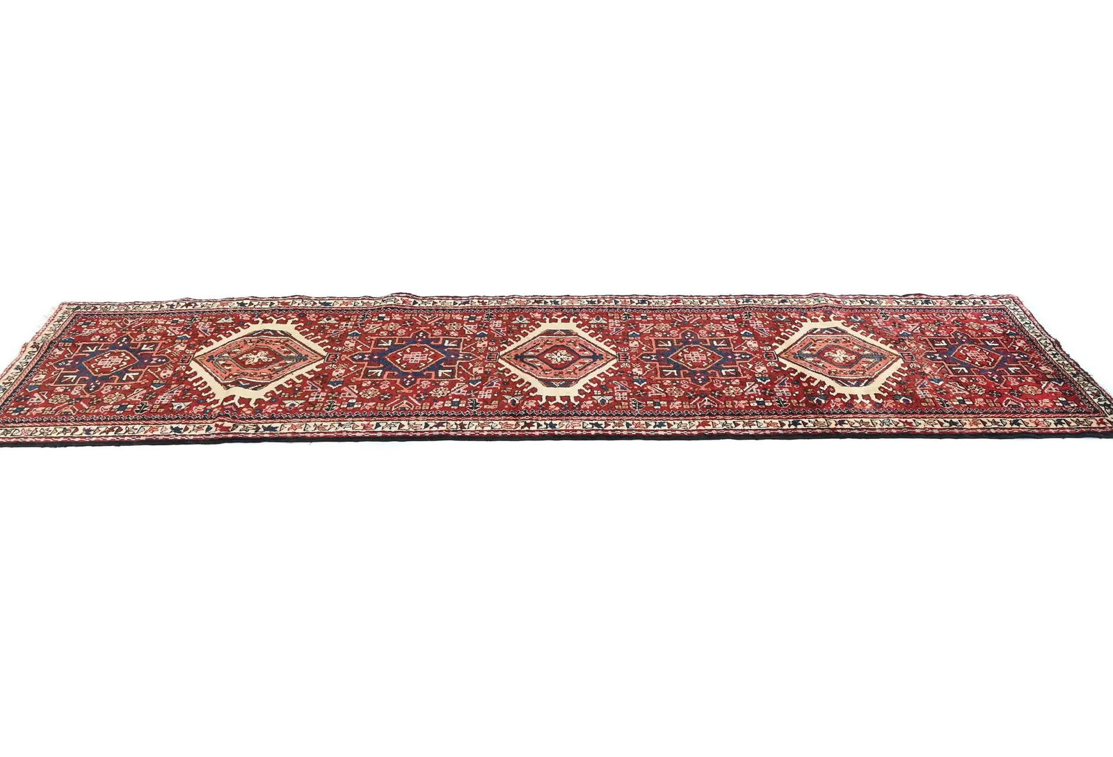 Vintage Red Tribal 3X10 Karajeh Persian Runner Rug - 4