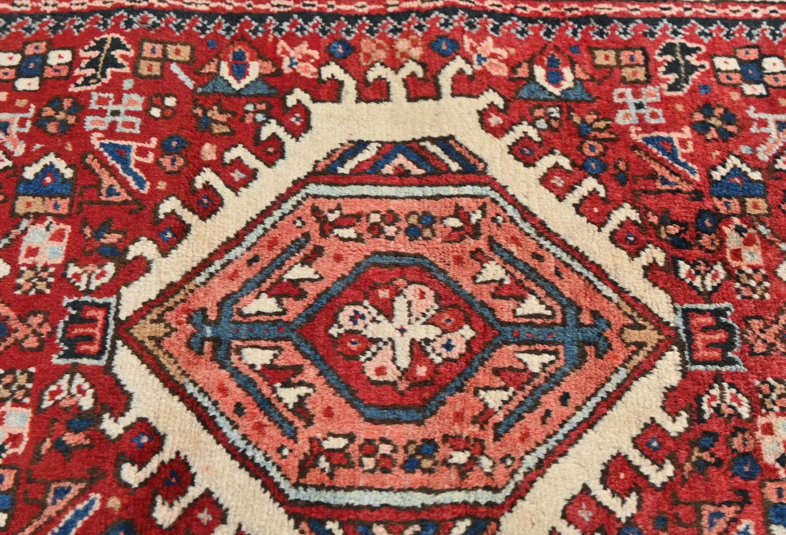 Vintage Red Tribal 3X10 Karajeh Persian Runner Rug - 7