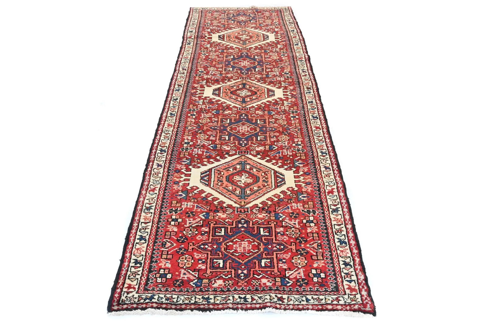 Vintage Red Tribal 3X10 Karajeh Persian Runner Rug - 9