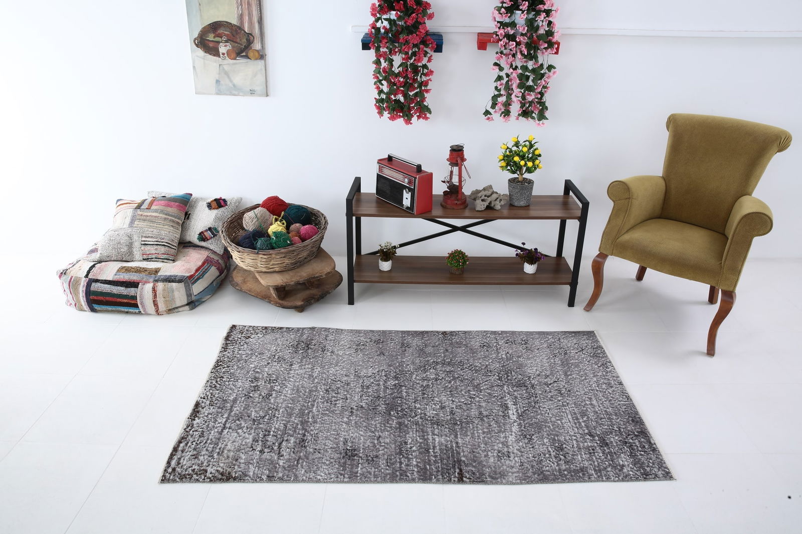 3'1'' x 5'11'' Handmade Vintage Wool Rug - 4845 - 2