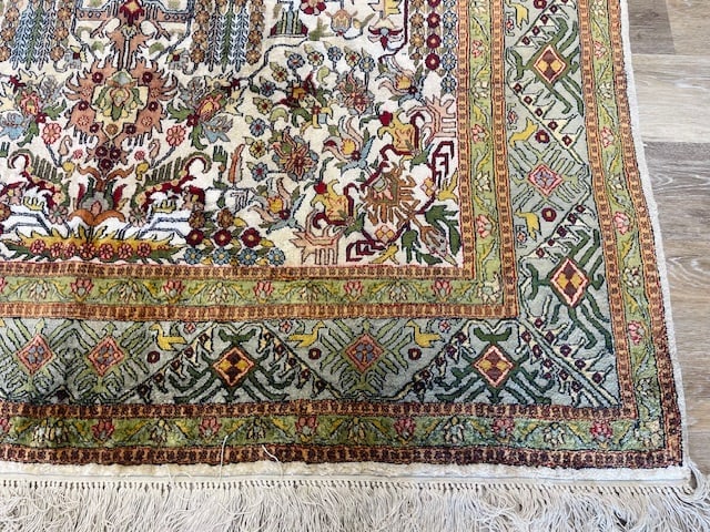 Vintage Silk Tabriz Rug-5315 - 2