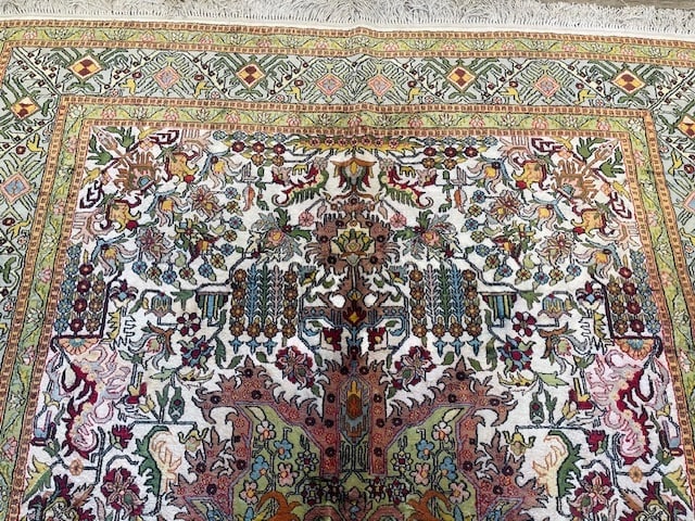 Vintage Silk Tabriz Rug-5315 - 5