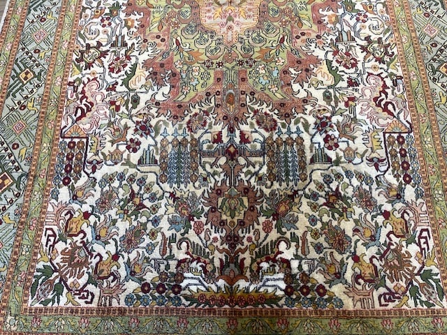 Vintage Silk Tabriz Rug-5315 - 7