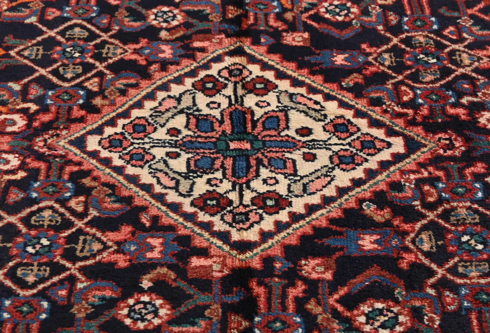 Vintage Plum Floral Tribal 4'3X8'8 Hamedan Persian Rug - 5