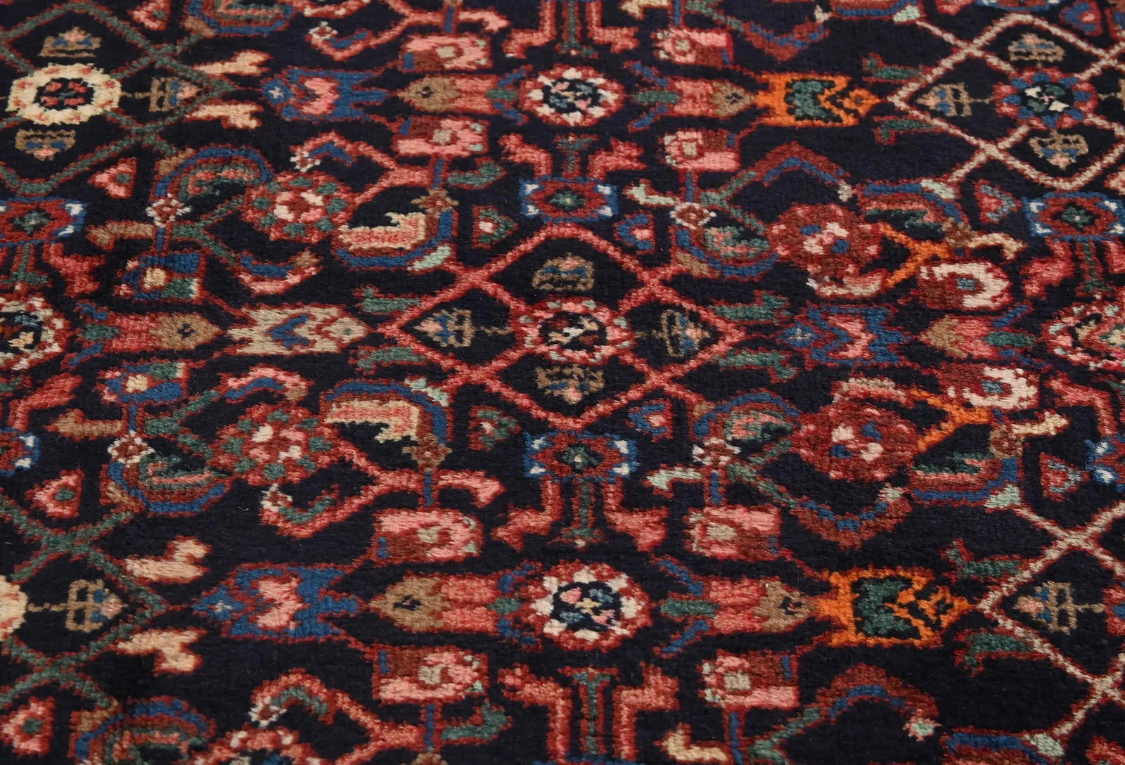Vintage Plum Floral Tribal 4'3X8'8 Hamedan Persian Rug - 6
