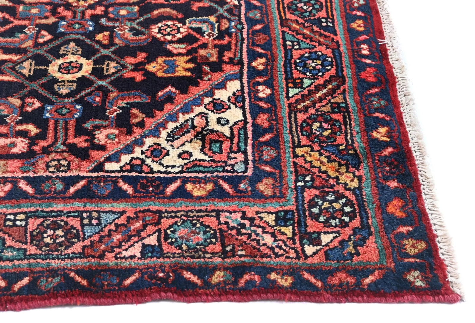 Vintage Plum Floral Tribal 4'3X8'8 Hamedan Persian Rug - 8