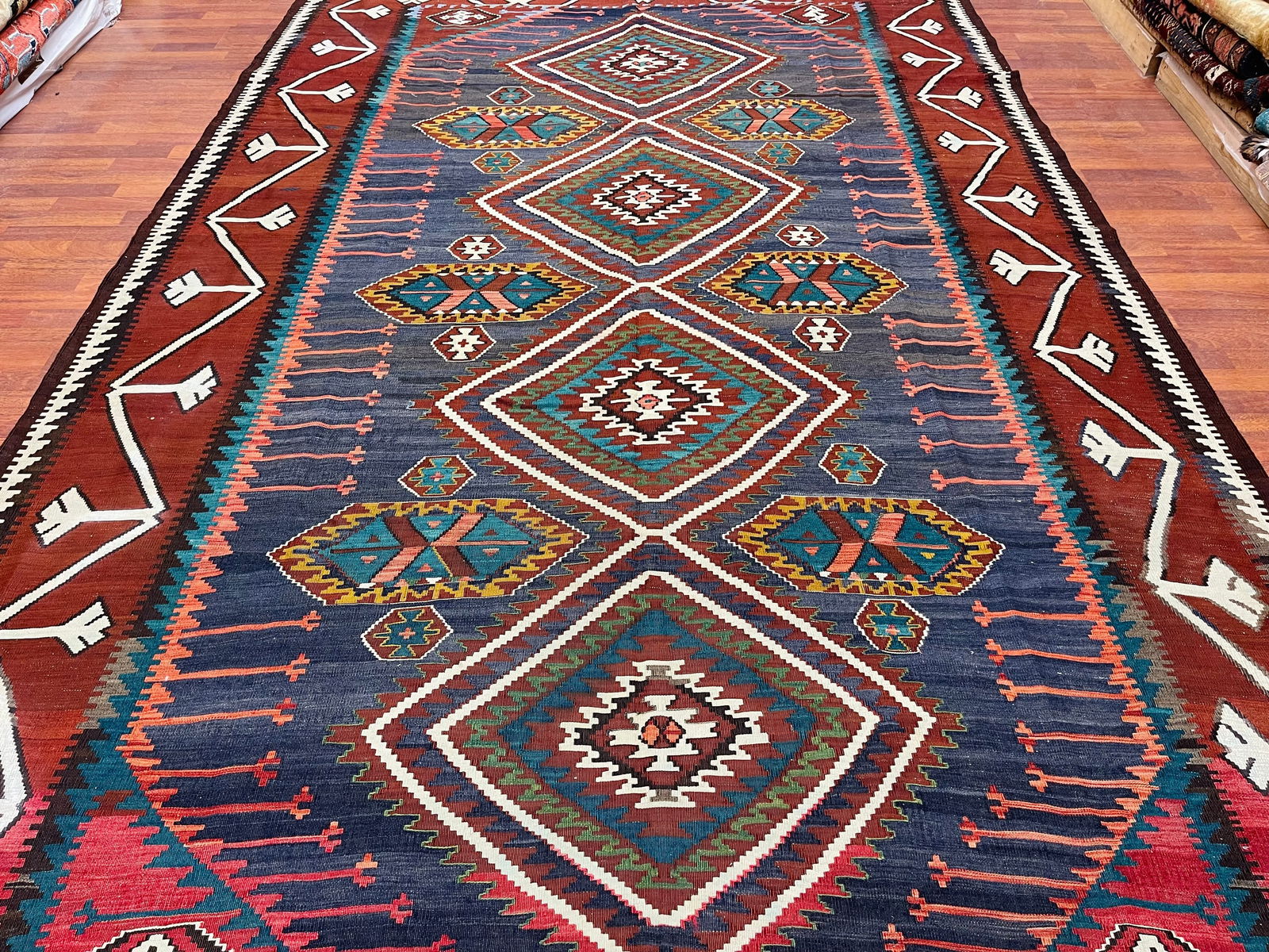 Antique Caucasain Kilim Rug-4894 - 2