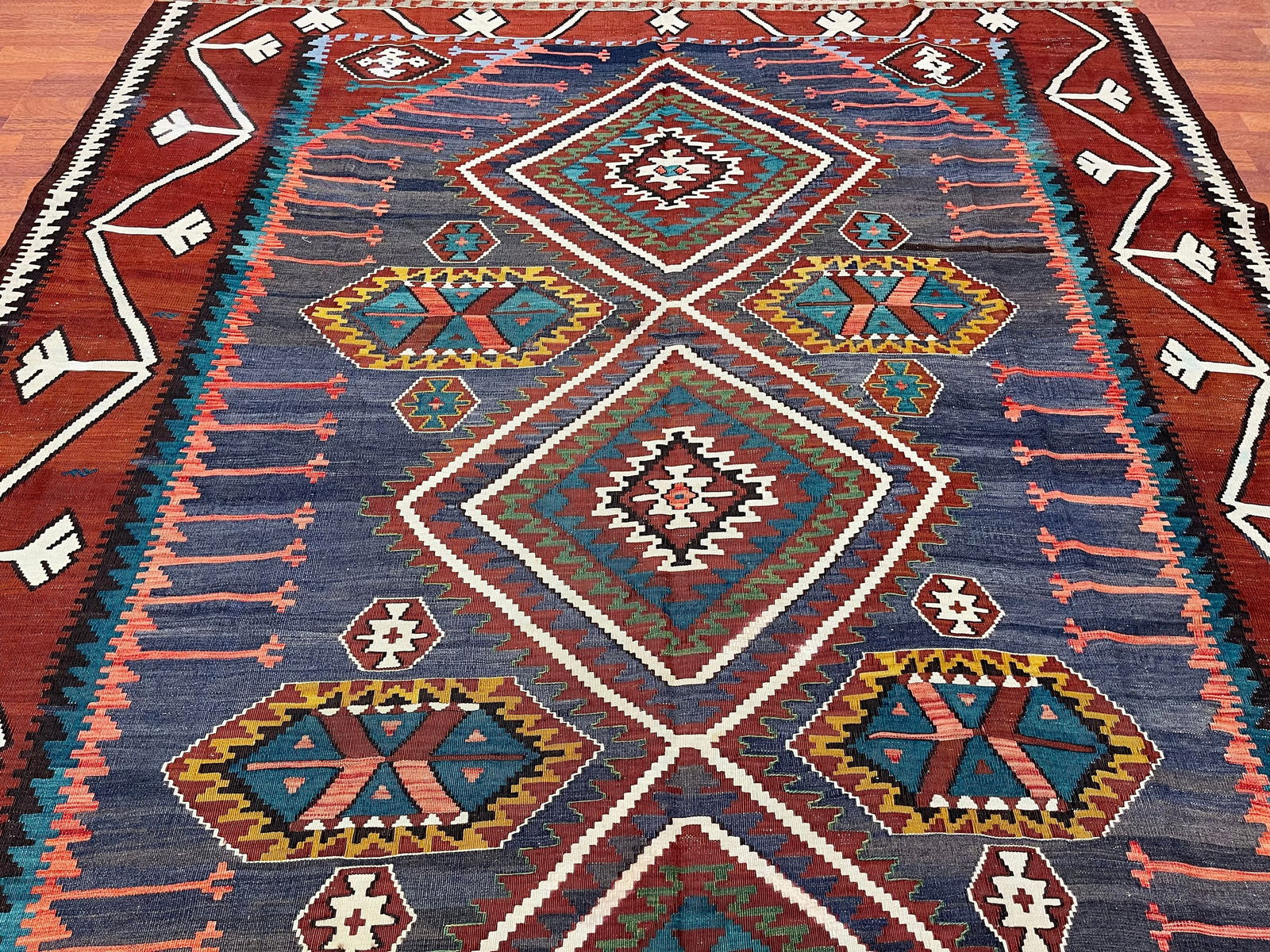 Antique Caucasain Kilim Rug-4894 - 4