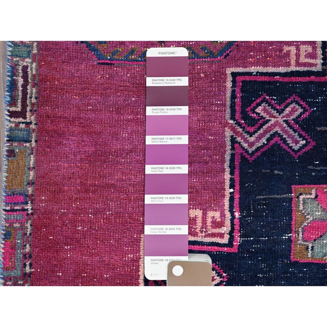 Multicolored Vintage Zoroastrian Hamadan Runner Oriental Rug - 4