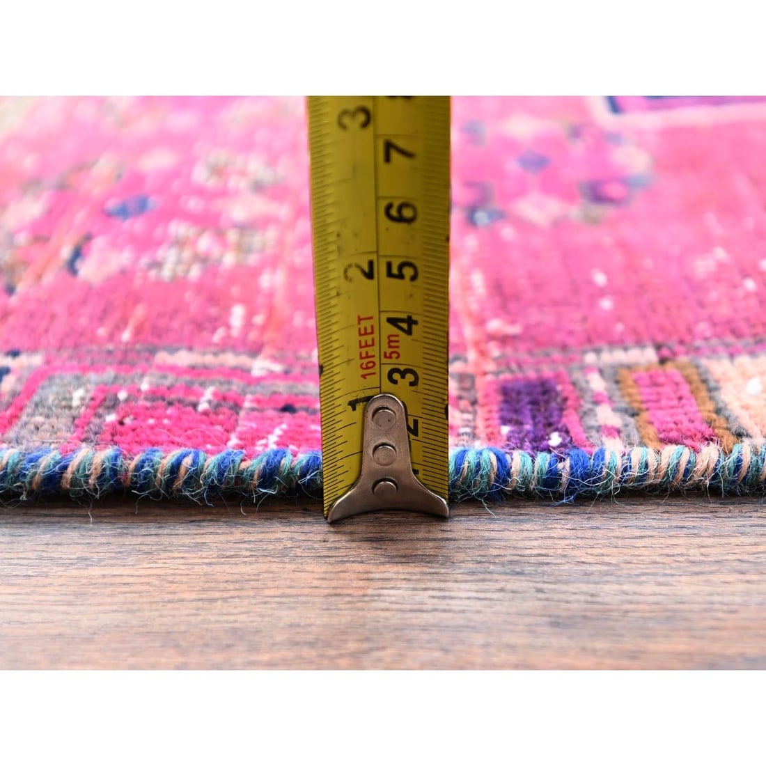 Multicolored Vintage Zoroastrian Hamadan Runner Oriental Rug - 6