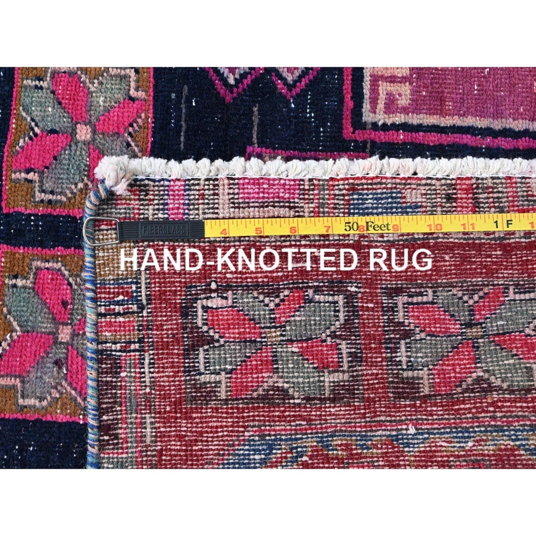 Multicolored Vintage Zoroastrian Hamadan Runner Oriental Rug - 7