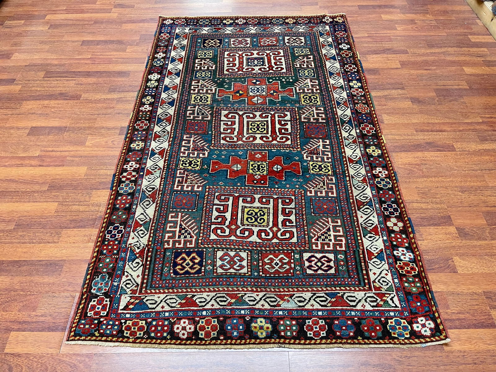 Antique Karachop Kzak Caucasian rug-4939: Title:Antique Karachop Kzak Caucasian rug-4939Description:Beautiful antique Karachop Holbin Kazak caucasian, from southwest Caucasian, size 4 ft by 6 ft. 9 inches, circa 1880, excellent condition