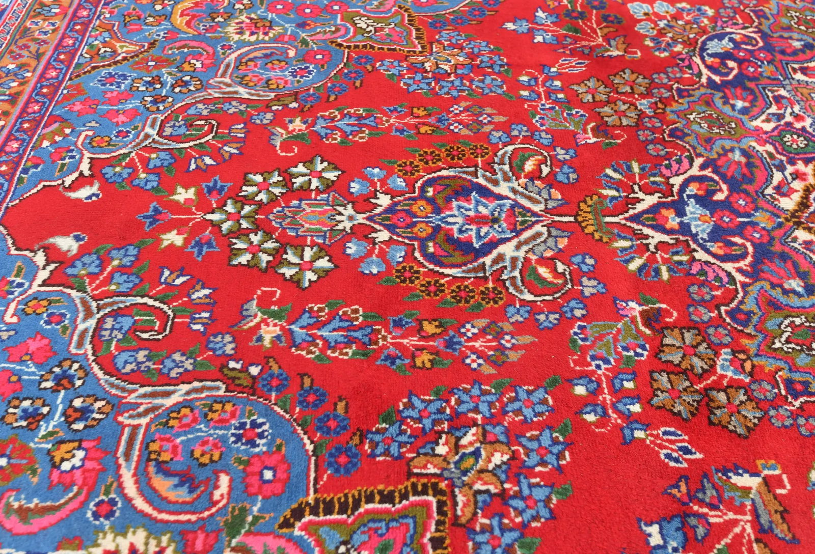 Vintage Red Traditional 10X13 Sabzevar Persian Rug - 6