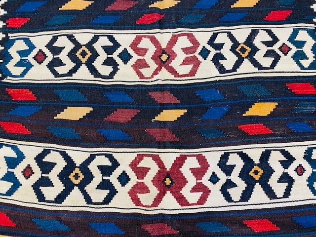 Antique Kazak Caucasian Kilim-4065 - 4