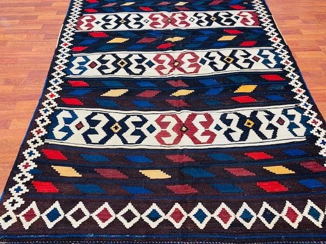 Antique Kazak Caucasian Kilim-4065 - 8