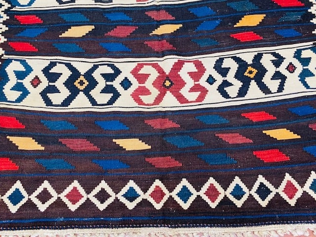 Antique Kazak Caucasian Kilim-4065 - 9