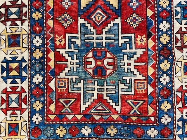 Antique Lesghi Kazak Caucasian rug-4732 - 3