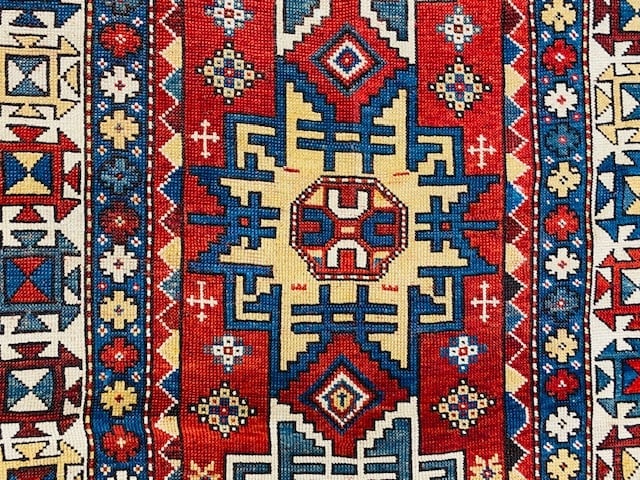 Antique Lesghi Kazak Caucasian rug-4732 - 4