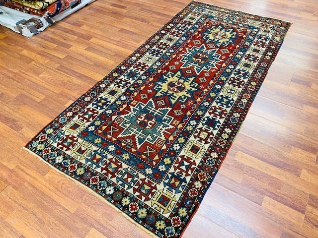 Antique Lesghi Kazak Caucasian rug-4732 - 7