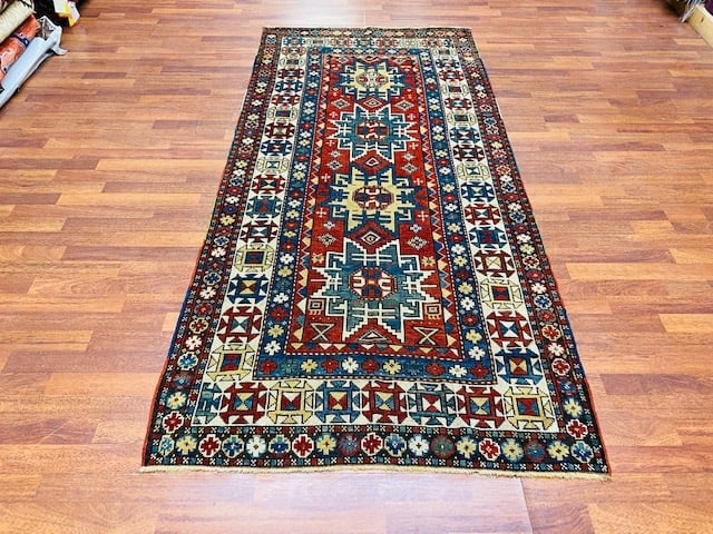 Antique Lesghi Kazak Caucasian rug-4732 - 8