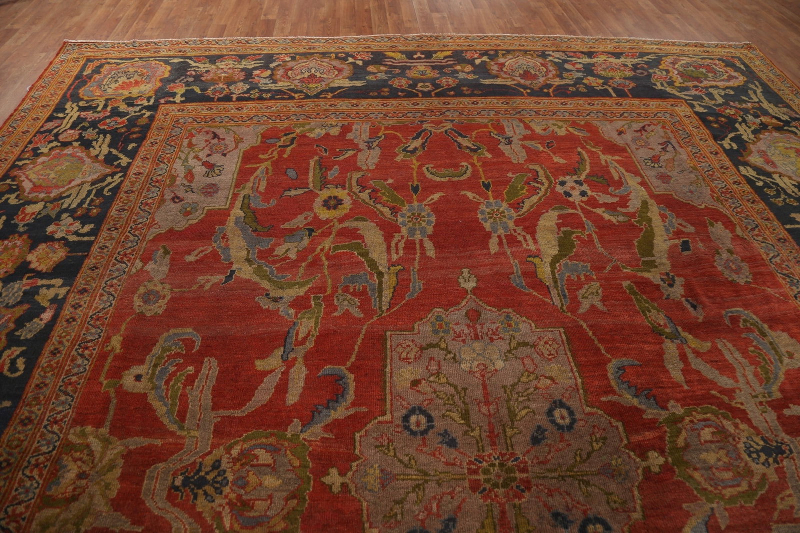 Pre-1900 Antique Vegetable Dye Sultanabad Persian Rug 12x15 - 15