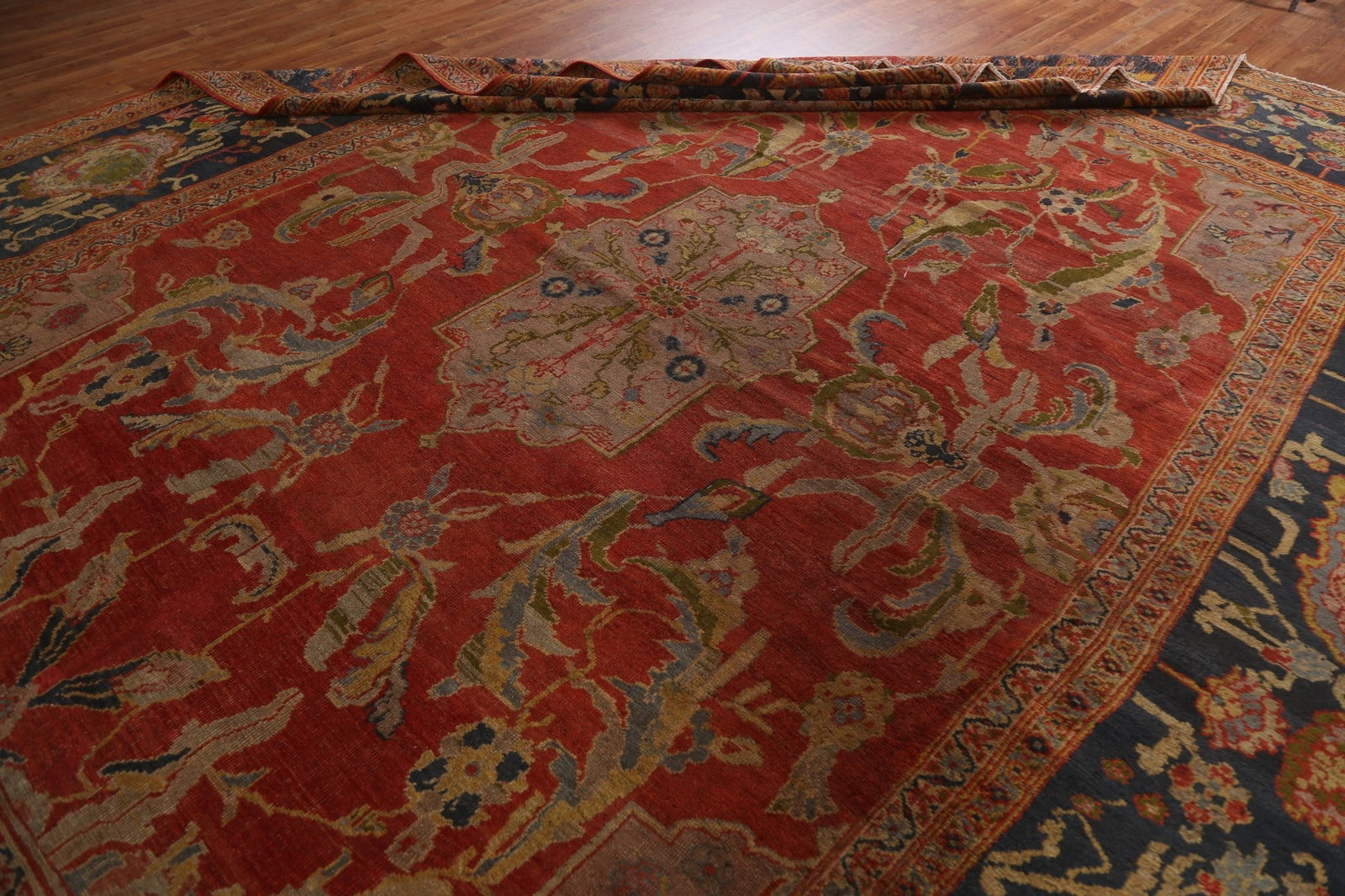 Pre-1900 Antique Vegetable Dye Sultanabad Persian Rug 12x15 - 19