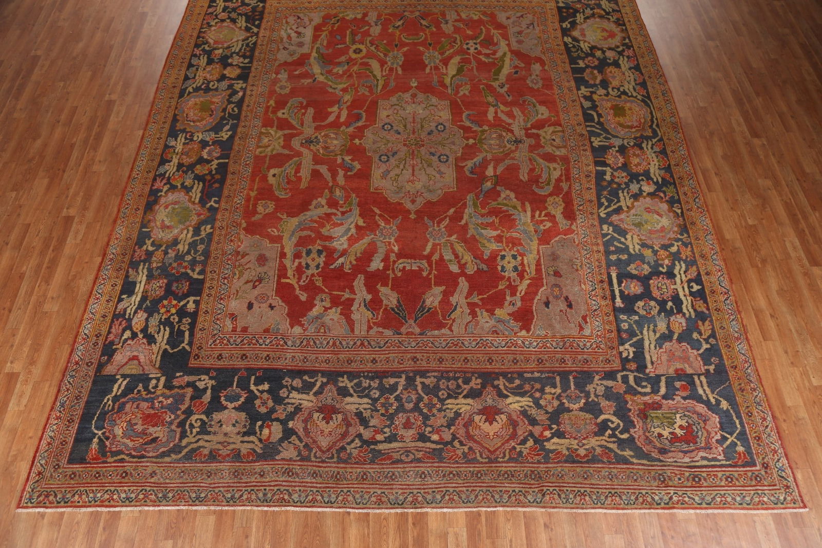 Pre-1900 Antique Vegetable Dye Sultanabad Persian Rug 12x15 - 6