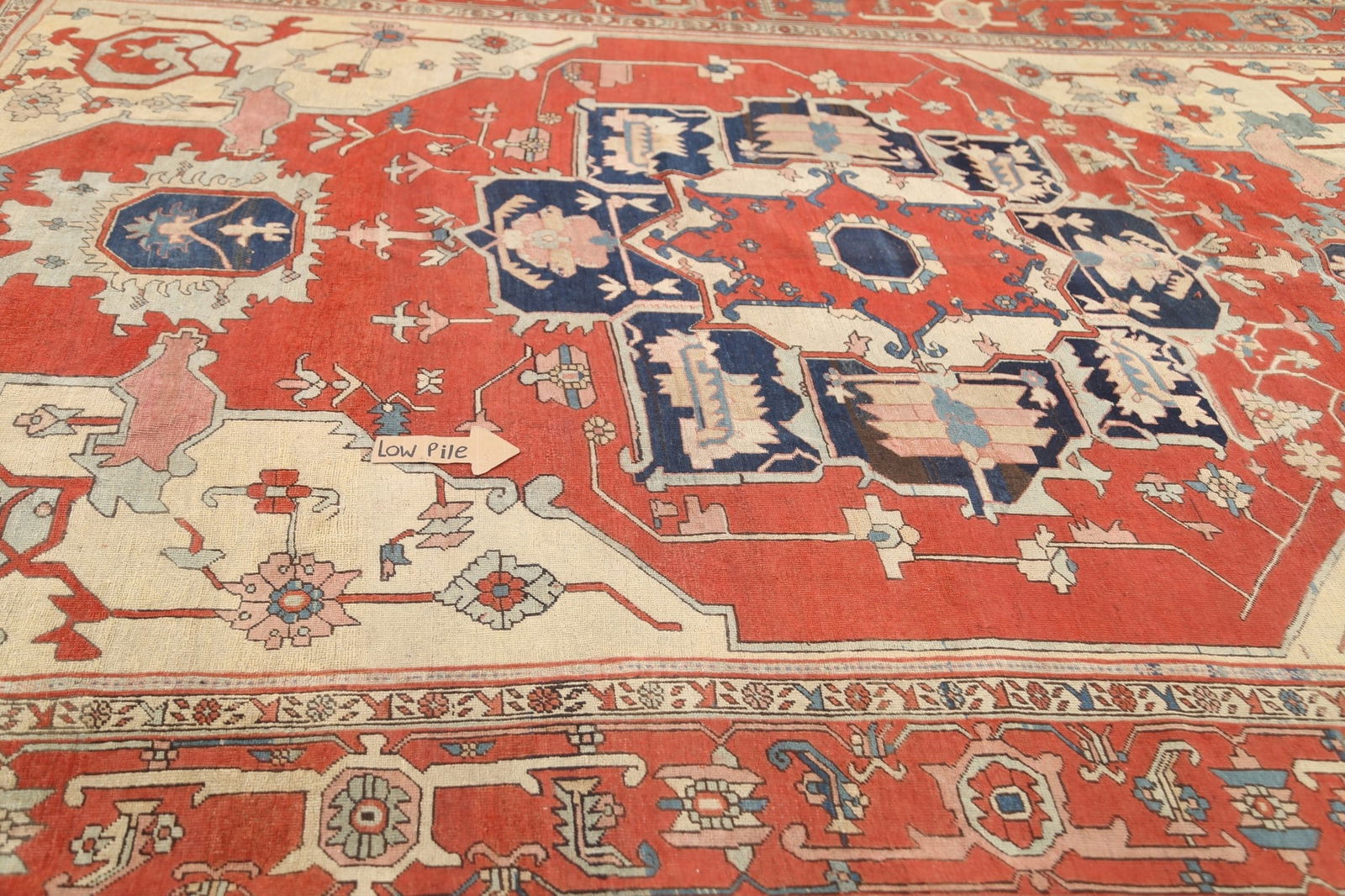 Pre-1900 Antique Vegetable Dye Heriz Serapi Persian Area Rug 9x12 - 12