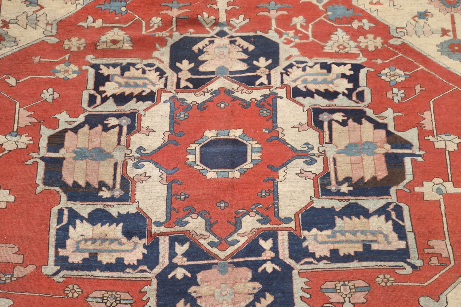 Pre-1900 Antique Vegetable Dye Heriz Serapi Persian Area Rug 9x12 - 5