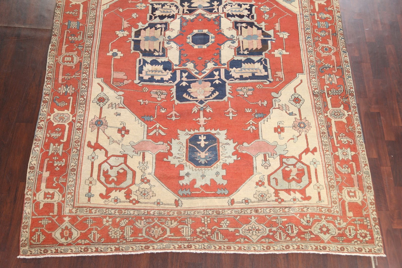 Pre-1900 Antique Vegetable Dye Heriz Serapi Persian Area Rug 9x12 - 6