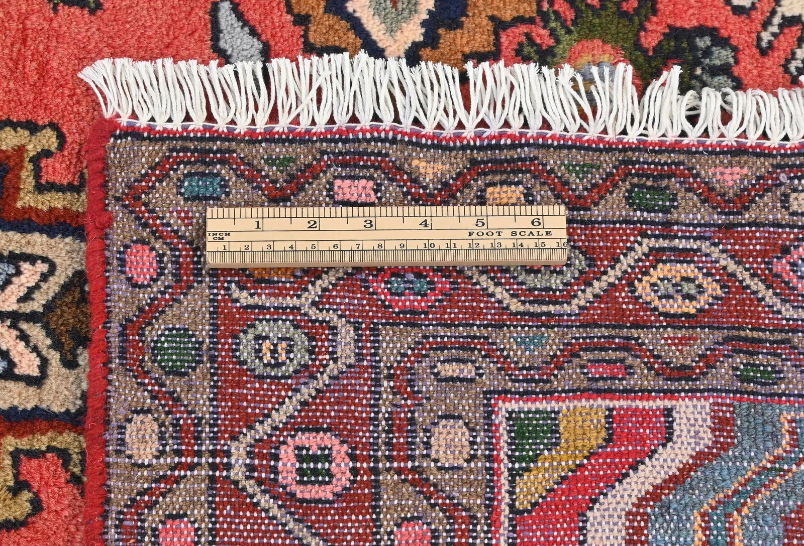 Vintage Bittersweet Red Floral Tribal 3X5 Hamedan Persian Rug - 11