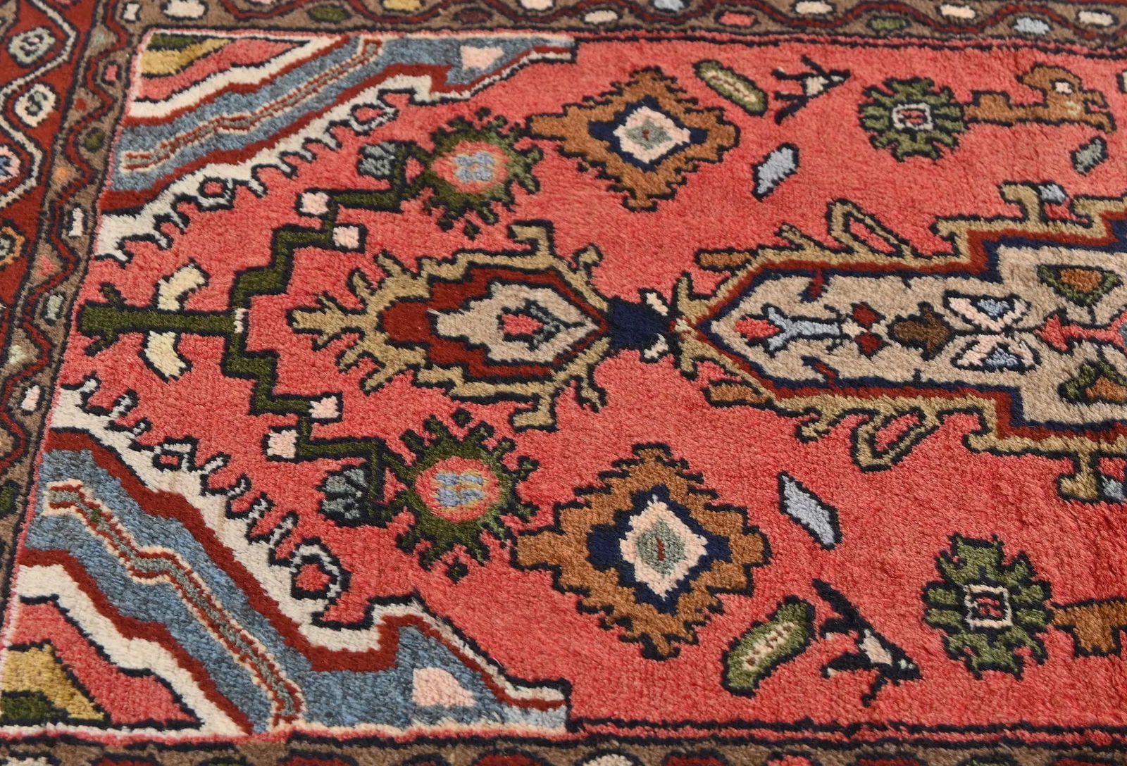 Vintage Bittersweet Red Floral Tribal 3X5 Hamedan Persian Rug - 6