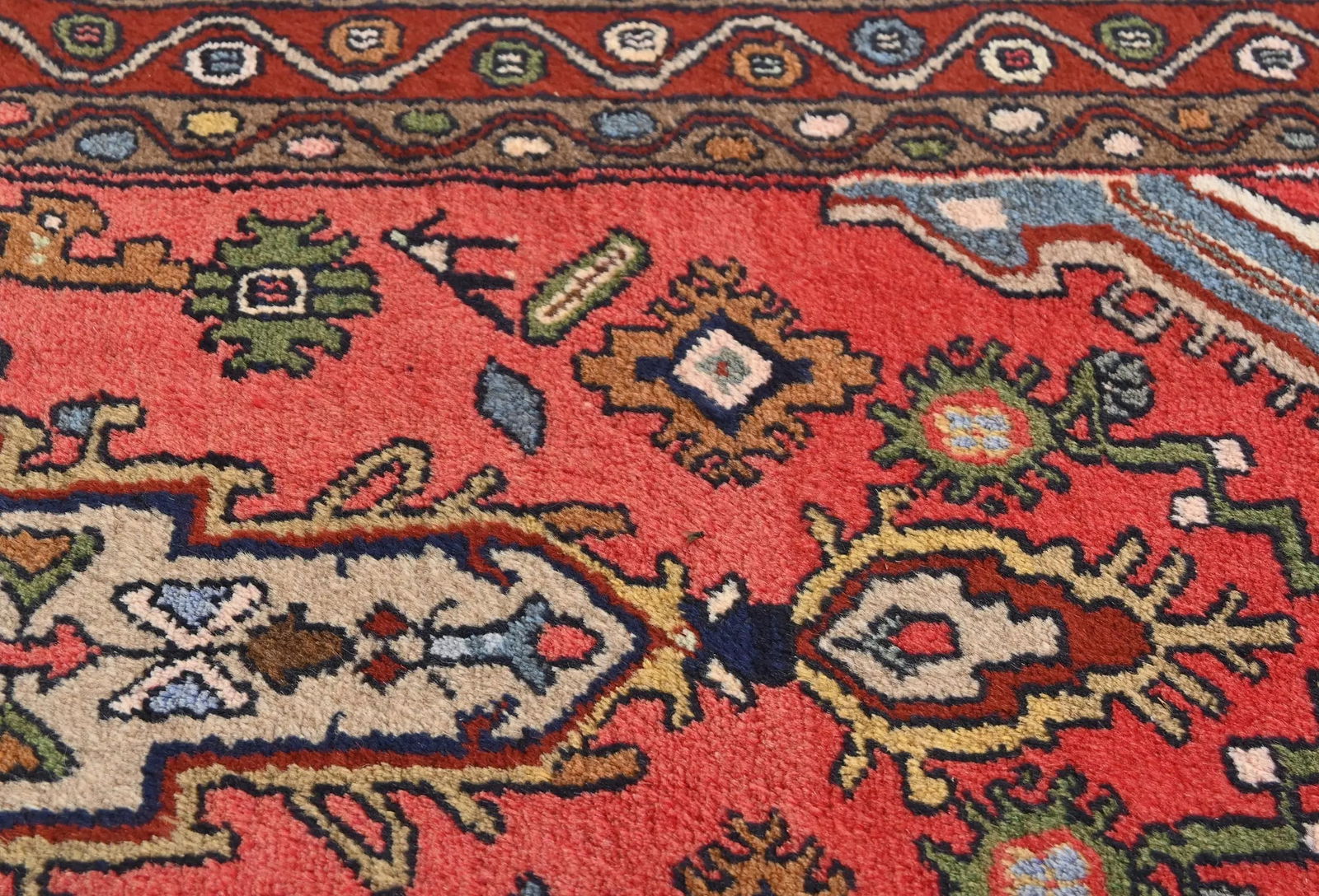 Vintage Bittersweet Red Floral Tribal 3X5 Hamedan Persian Rug - 7