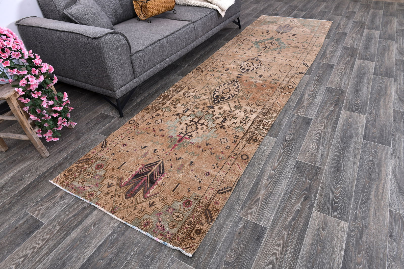 3'2'' x 11'9'' Vintage Wool Runner Rug - 242702 - 2