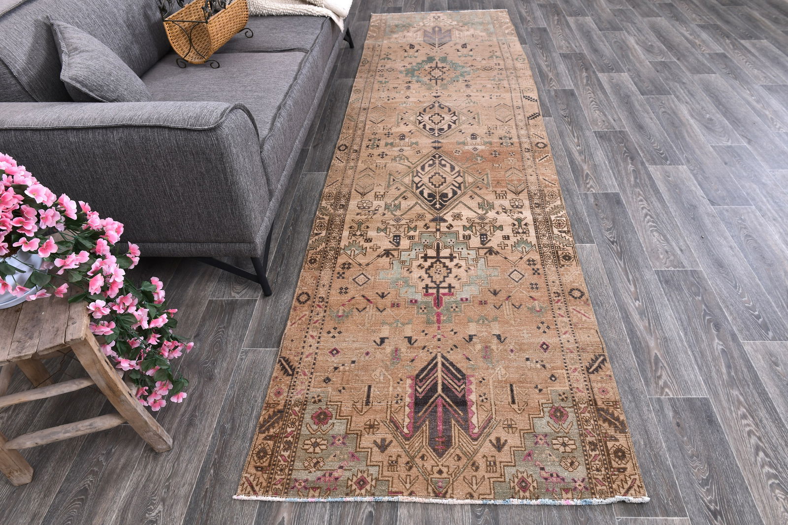 3'2'' x 11'9'' Vintage Wool Runner Rug - 242702 - 3