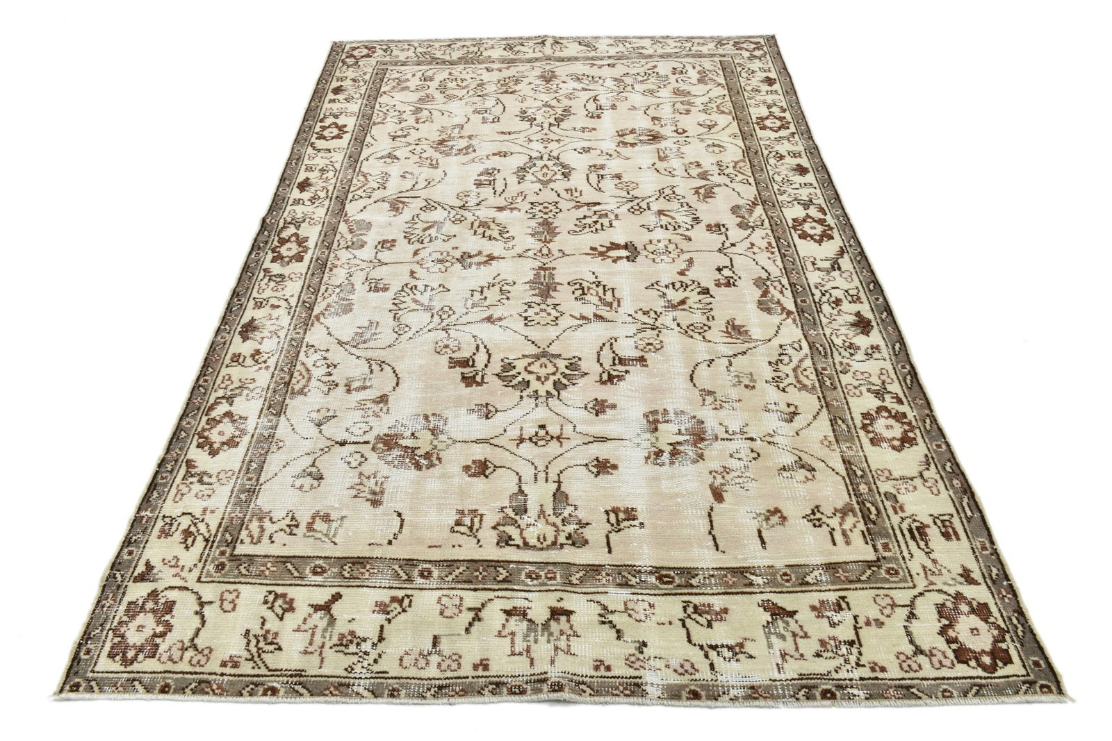 5'8'' x 9'0'' Handmade Vintage Wool Rug - 24722 - 19