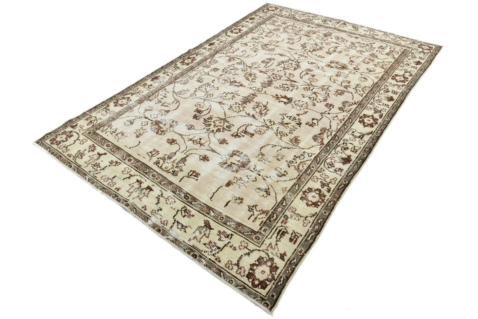 5'8'' x 9'0'' Handmade Vintage Wool Rug - 24722 - 20