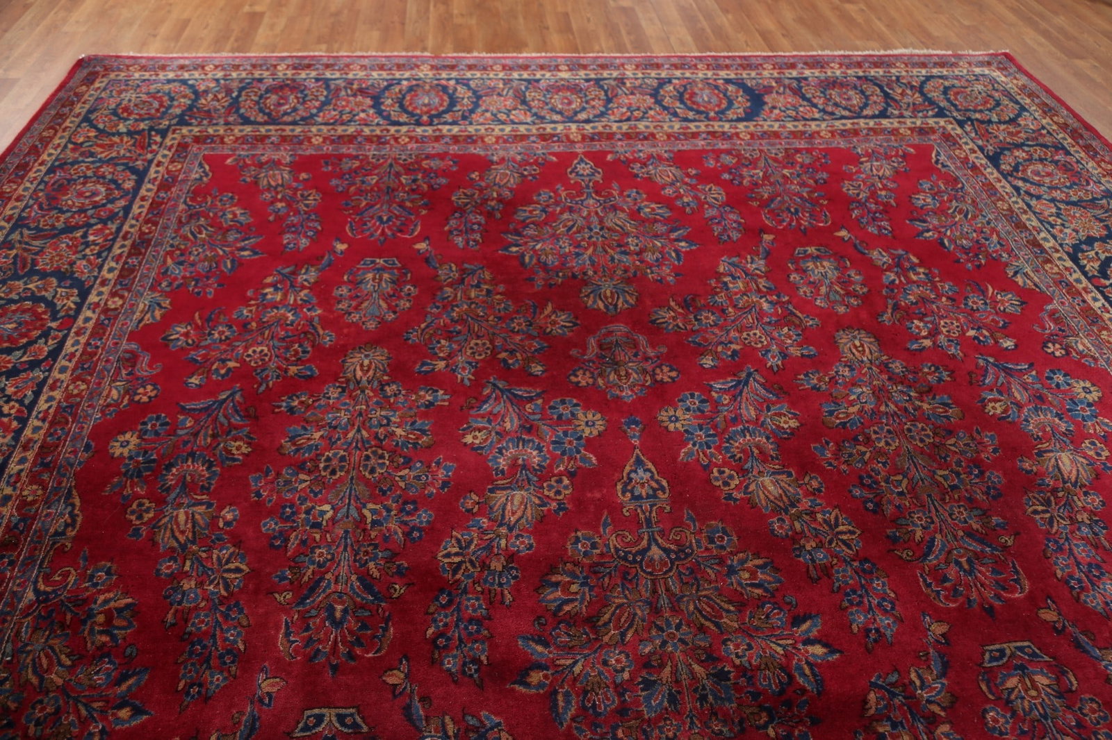 Antique Vegetable Dye Sarouk Large Persian Rug 10x15 - 15
