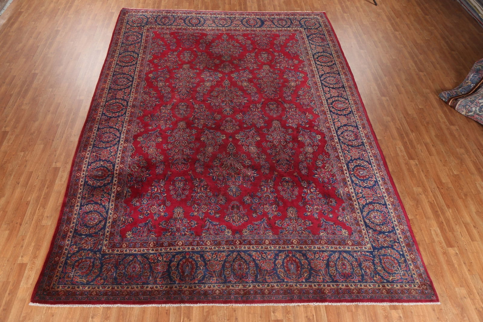 Antique Vegetable Dye Sarouk Large Persian Rug 10x15 - 3