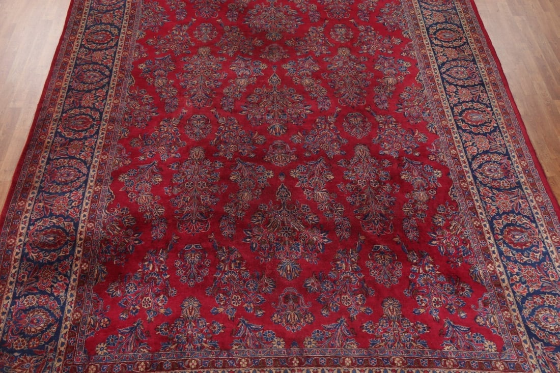 Antique Vegetable Dye Sarouk Large Persian Rug 10x15 - 4
