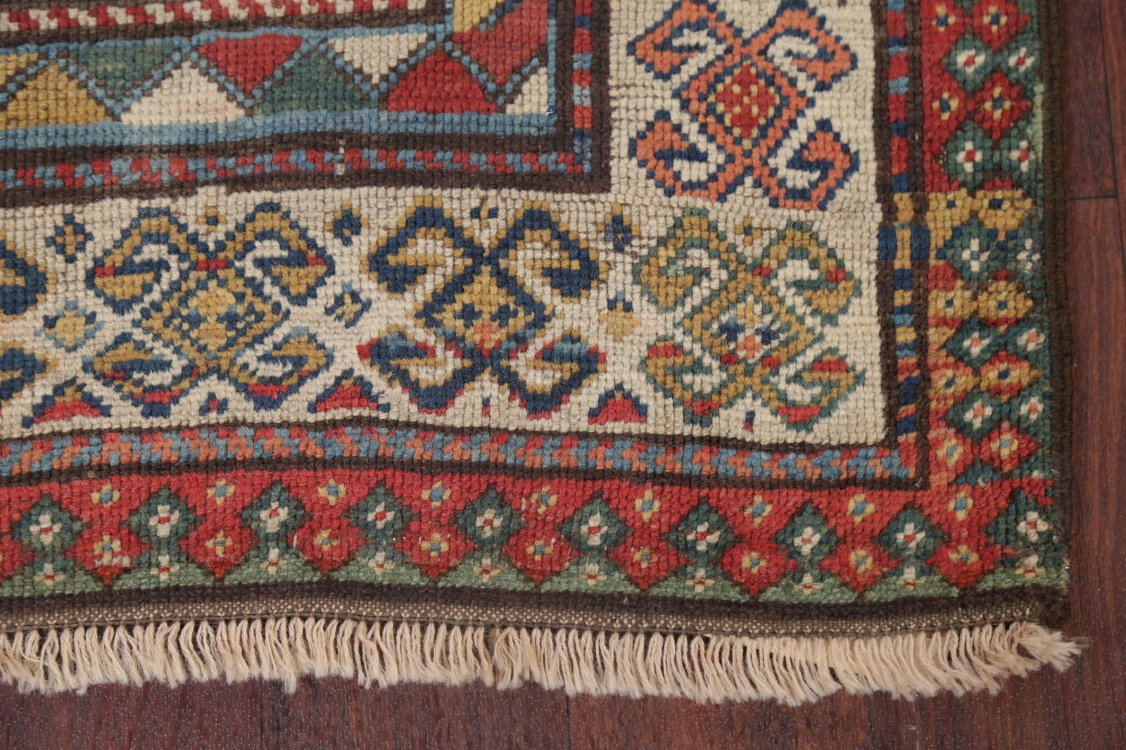 Pre-1900 Antique Vegetable Dye Kazak Caucasian Oriental Runner Rug 4x8 - 5